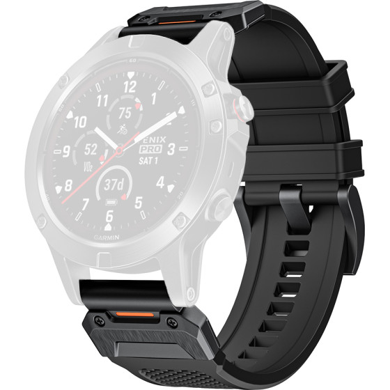 Techsuit - Watchband QuickFit 26mm (W068) - Garmin Fenix 3/3 HR/5X/5X Plus/6X/6X Pro/7X/7X Pro Solar - Black