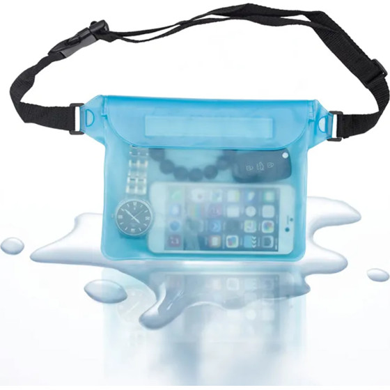 Techsuit - Waterproof Pouch - Universal Silicone Big Bag for Accessories - Blue