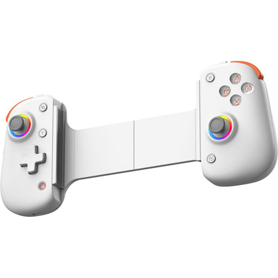 Techsuit - Wireless Controller (BSP-D8 Pro) - for Phones, Tablets (Android, iOS, PS4), Bluetooth, RGB Lights, 400mAh - White