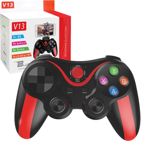 Techsuit - Wireless Controller (V13) - Bluetooth V4.0, 2.4G, 400mAh, Universal - Red