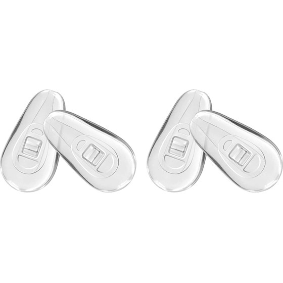 Techsuit - [Pack] 2 Pairs of Silicone Nose Pads (NPT1) - from Silicone, 14 x 7.5mm - Transparent