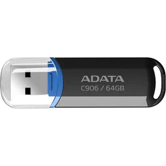 Adata - Memory Stick - Usb 2.0 FlashDrive, 64GB - Black - (AC906-64G-RBK)