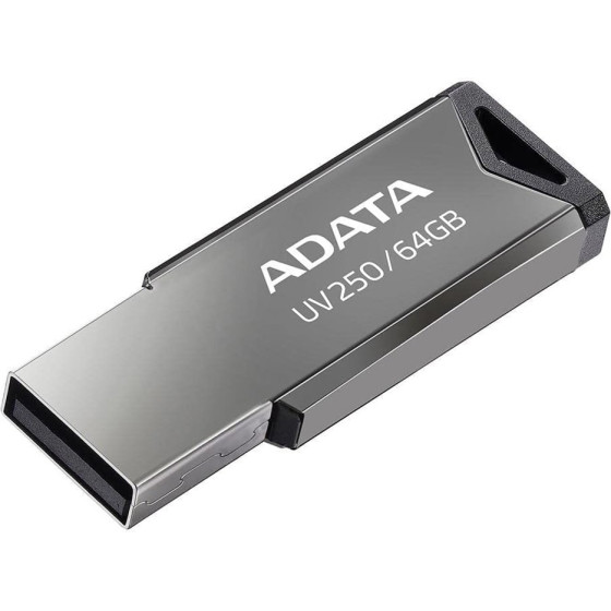 Adata - Memory Stick - Usb 2.0 FlashDrive, 64GB - Silver - (AUV250-64G-RBK)