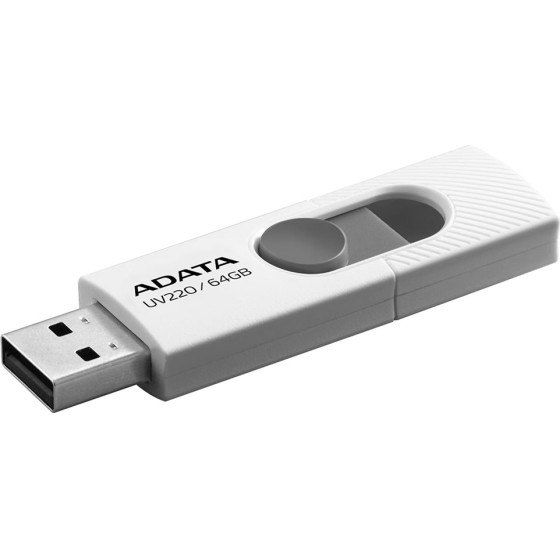 Adata - Memory Stick - Usb 2.0 FlashDrive, 64GB - White / Grey - (AUV220-64G-RWHGY)
