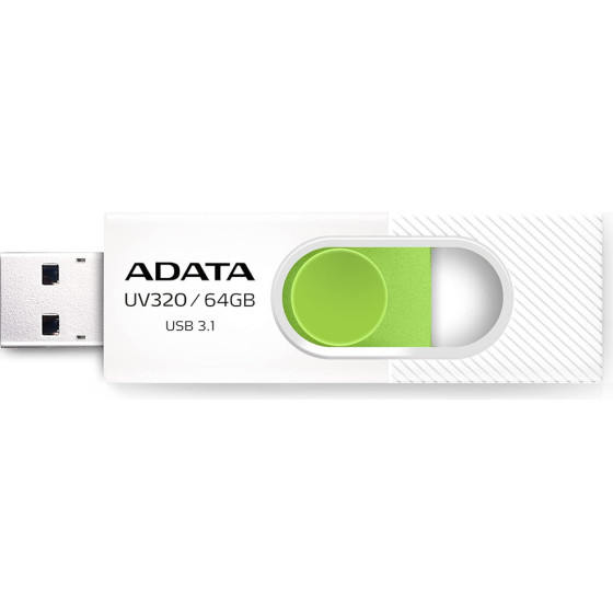 Adata - Memory Stick - Usb 3.1 FlashDrive, 64GB - White / Green - (AUV320-64G-RWHGN)
