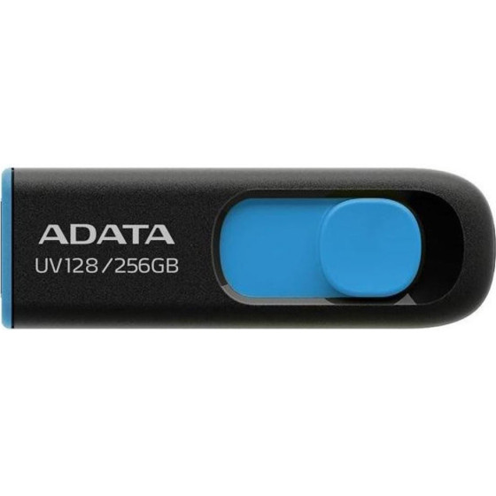 Adata - Memory Stick - Usb 3.2 FlashDrive, 256GB, 100MB/s - Black / Blue - (AUV128-256G-RBE)
