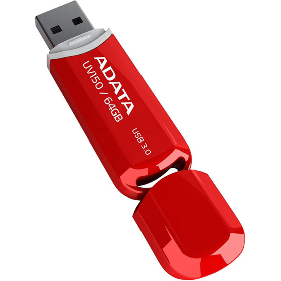 Adata - Memory Stick - Usb 3.2 FlashDrive, 64GB - Red - (AUV150-64G-RRD)