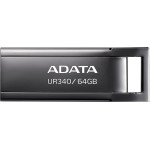 Adata - Memory Stick - Usb 3.2 FlashDrive, 64GB, 100MB/s - Metallic Black - (AROY-UR340-64GBK)