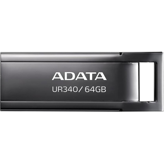 Adata - Memory Stick - Usb 3.2 FlashDrive, 64GB, 100MB/s - Metallic Black - (AROY-UR340-64GBK)