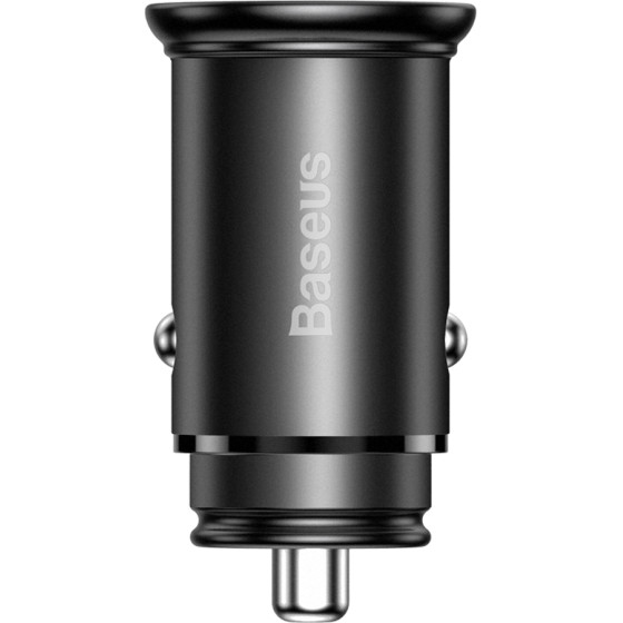Baseus - Car Charger Circular Metal - Type-C, USB, Pps 30W, Multi Protocol - Black - (CCALL-BS01)