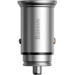Baseus - Car Charger Circular Metal - Type-C, USB, Pps 30W, Multi Protocol - Silver - (CCALL-BS0S)