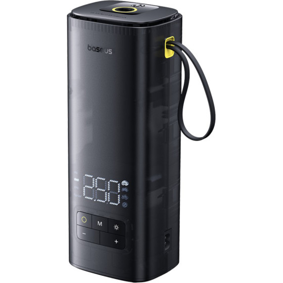 Baseus - Car Compressor Mega Series (C11123202111-00) - Double Cylinder, Led Digital Display, Faster Inflation - Black