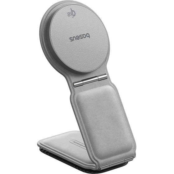 Baseus - Car Holder With Wireless Charging Primetrip C02 (C40169003831-00) - Magnetic Grip For Dashboard, 15W - Frosted Grey