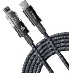 Baseus - Data Cable Display 2 - Fast Charging, Type-C To Lightning, Digital Display, 20W, 1m - Cosmic Black - (P10382703121-00)