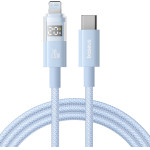 Baseus - Data Cable Display 2 - Fast Charging, Type-C To Lightning, Digital Display, 20W, 1m - Galaxy Blue - (P10382703311-00)