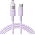 Baseus - Data Cable Display 2 - Fast Charging, Type-C, Lightning, Digital Display, 20W, 2m - Nebula Purple - (P10382703511-01)