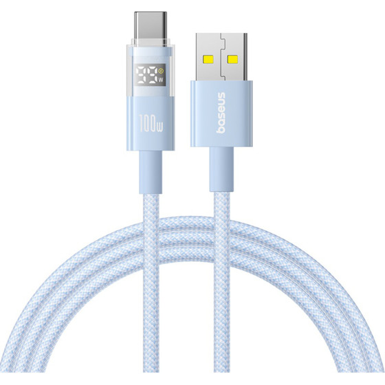 Baseus - Data Cable Display 2 - Fast Charging, Usb To Type-C, Digital Display, 100W, 2m - Galaxy Blue - (P10382701311-01)