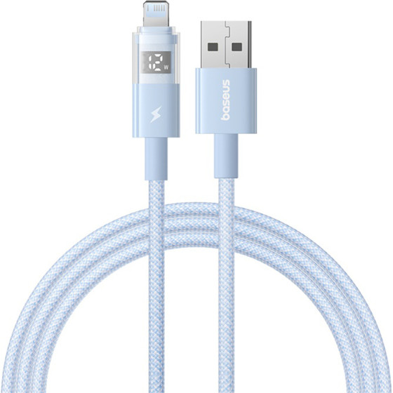 Baseus - Data Cable Display 2 - Usb To Lightning, Fast Charging, Digital Display, 2.4A, 2m - Galaxy Blue - (P10382700311-01)