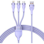 Baseus - Data Cable Flash Series 2 - Fast Charge, Usb To Type-C, Lightning, Micro-USB, 100W, 1.2 m - Purple - (CASS030005)