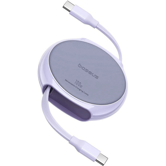 Baseus - Data Cable Pathfinder Series - Type-C To Type-C, 100W, 1m, Retractable - Nebula Purple - (P10368400511-00)