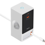 Baseus - Extension Cord Powercombo - USB, 2xType-C, Shuko, 65W - White - (PSLR000602)