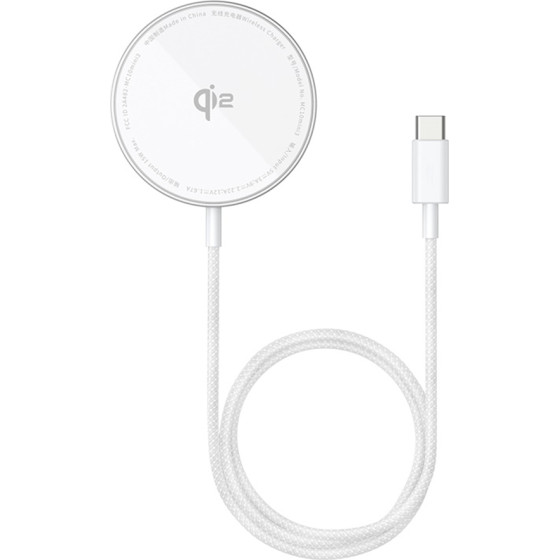 Baseus - Magnetic Wireless Charger Simple Mini4 Air - Fast Charging, Cable Type-C, Qi2, 15W - Frost Silver - (P10278200S11-00)