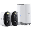 Baseus - Outdoor Camera Security N1 Plus (S0TY002131) - 2K, 16GB, 2 Camera Kit, Two-Way Talk, Night Vision, IP67 - Moon White