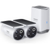 Baseus - Outdoor Camera Security S1 Pro (S0TX002131) - With Solar Panel, 3K, 2 Camera Kit, 16GB, IP67, 13.500mAh - White