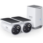 Baseus - Outdoor Camera Security S1 Pro (S0TX002131) - With Solar Panel, 3K, 2 Camera Kit, 16GB, IP67, 13.500mAh - White