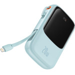 Baseus - Power Bank Qpow Pro - Lightning, Type-C, USB, 20000mAh, 20W, With Cable USB-C, Lightning, 3A - Blue - (PPQD030003)