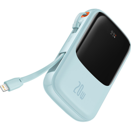 Baseus - Power Bank Qpow Pro - Lightning, Type-C, USB, 20000mAh, 20W, With Cable USB-C, Lightning, 3A - Blue - (PPQD030003)