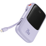 Baseus - Power Bank Qpow Pro - Lightning, Type-C, USB, 20000mAh, 20W, With Cable USB-C, Lightning, 3A - Purple - (PPQD030005)
