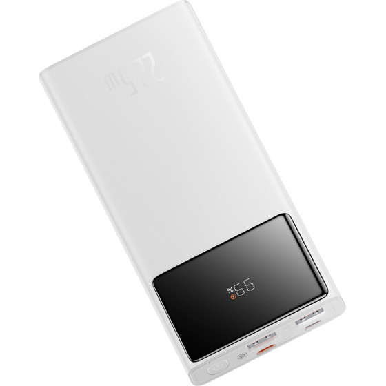 Baseus - Power Bank Star-Lord - 2x USB, Type-C, Micro-USB, 22.5W, 10000mAh, Cable Type-C, 3A, 30cm - White - (PPXJ100002)