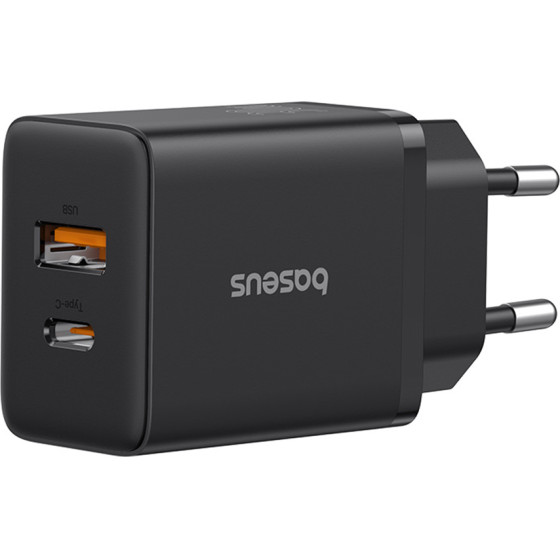 Baseus - Wall Charger - USB, Type-C, Fast Charge 20W - Cluster Black - (P10111403113-00)