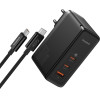 Baseus - Wall Charger GaN5 Pro Digital - Fast Charger, 2xType-C, USB, 160W, With Cable Type-C, 240W - Black - (P10110825113-00)