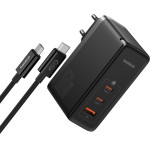 Baseus - Wall Charger GaN5 Pro Digital - Fast Charger, 2xType-C, USB, 160W, With Cable Type-C, 240W - Black - (P10110825113-00)