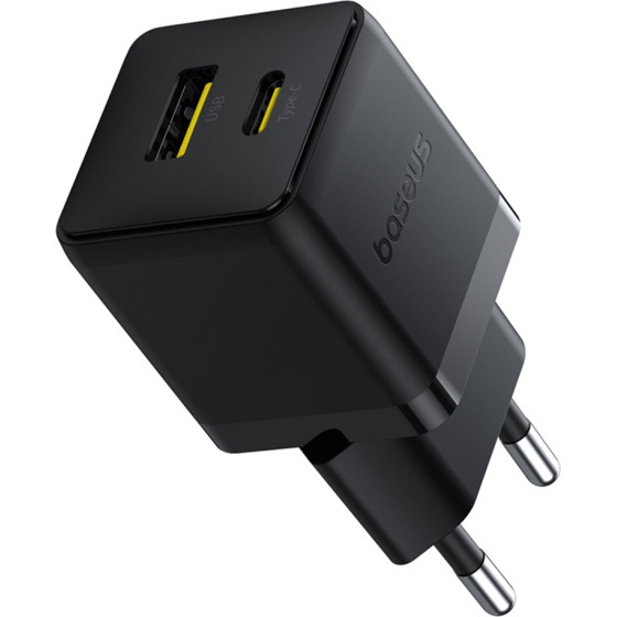 Baseus - Wall Charger Palm - Fast Charging, 2in1, USB, Type-C, 30W - Cluster Black - (P1011160A113-00)