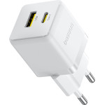 Baseus - Wall Charger Palm - Fast Charging, 2in1, USB, Type-C, 30W - Moon White - (P1011160A213-00)