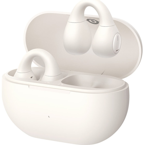 Baseus - Wireless Earbuds Bass 15 Clip - True Wireless, ENC, Bluetooth 5.4, Open-ear, USB-C - Stellar White - (A00079500223-00)