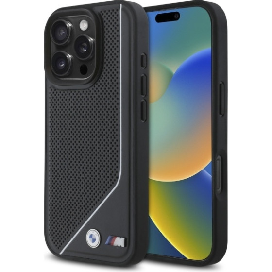 BMW - Hardcase M Perforated Twisted Line Magsafe - Iphone 16 Pro - Black - (BMHMP16L23PUCPK)