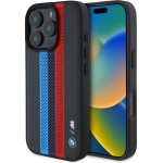 BMW - Hardcase Perforated M Perf. Tricolor Printed Stripes Magsafe - Iphone 16 Pro Max - Black - (BMHMP16X23PUPTK)