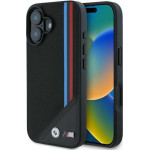 BMW - Leather M Meshed Tricolor Stripes Magsafe - Iphone 16 - Black - (BMHMP16S23PUTRK)
