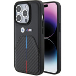 BMW - Leather Stamped Tricolor Stripe - Iphone 15 Pro - Black - (BMHCP15L22NSTB)