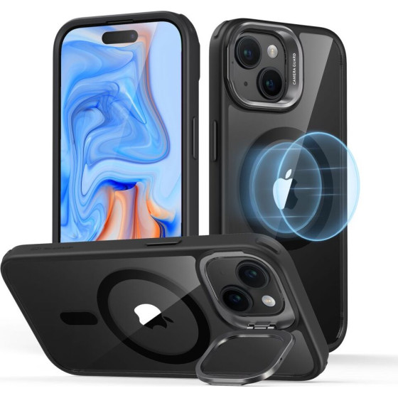 ESR - Classic Hybrid Halolock Kickstand - Iphone 15 Plus - Clear Black