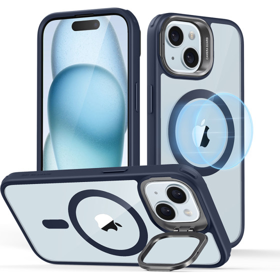 ESR - Classic Hybrid Halolock Kickstand - Iphone 15 Plus - Clear Dark Blue