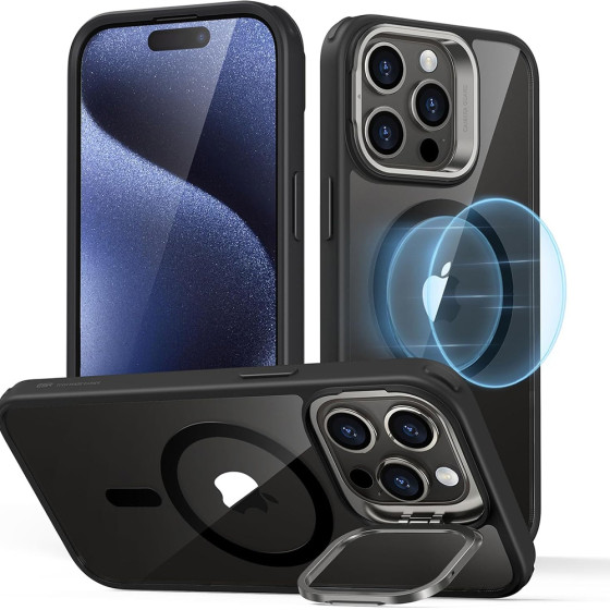 ESR - Classic Hybrid Halolock Kickstand - Iphone 15 Pro Max - Clear Black