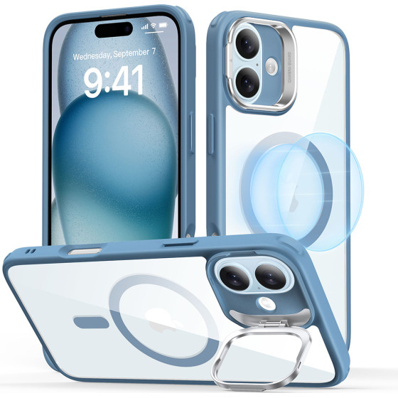 ESR - Classic Hybrid Halolock Kickstand - Iphone 16 - Clear Blue
