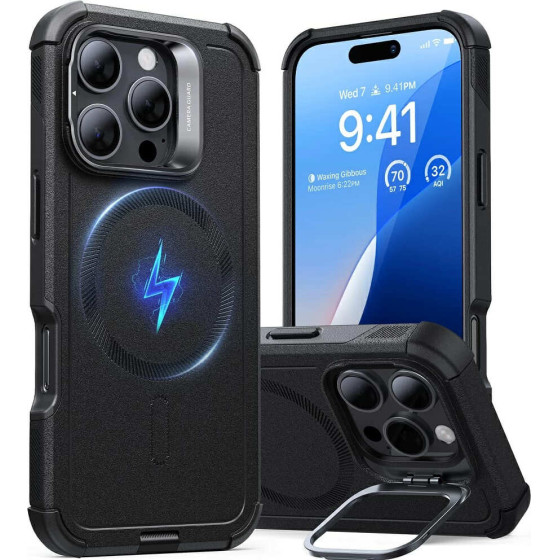 ESR - Cyber Armor Kickstand - Iphone 16 Pro - Black