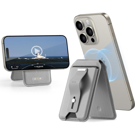 ESR - Desk Holder Halolock Findmy Wallet - Artificial Leather Wallet Stand - Natural Titanium