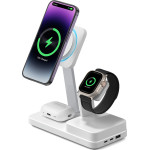 ESR - Premium 6in1 Wireless Charging Station Halolock Cryoboost - Iphone MagSafe, AirPods, Apple Watch, 100W - White - (6E007)